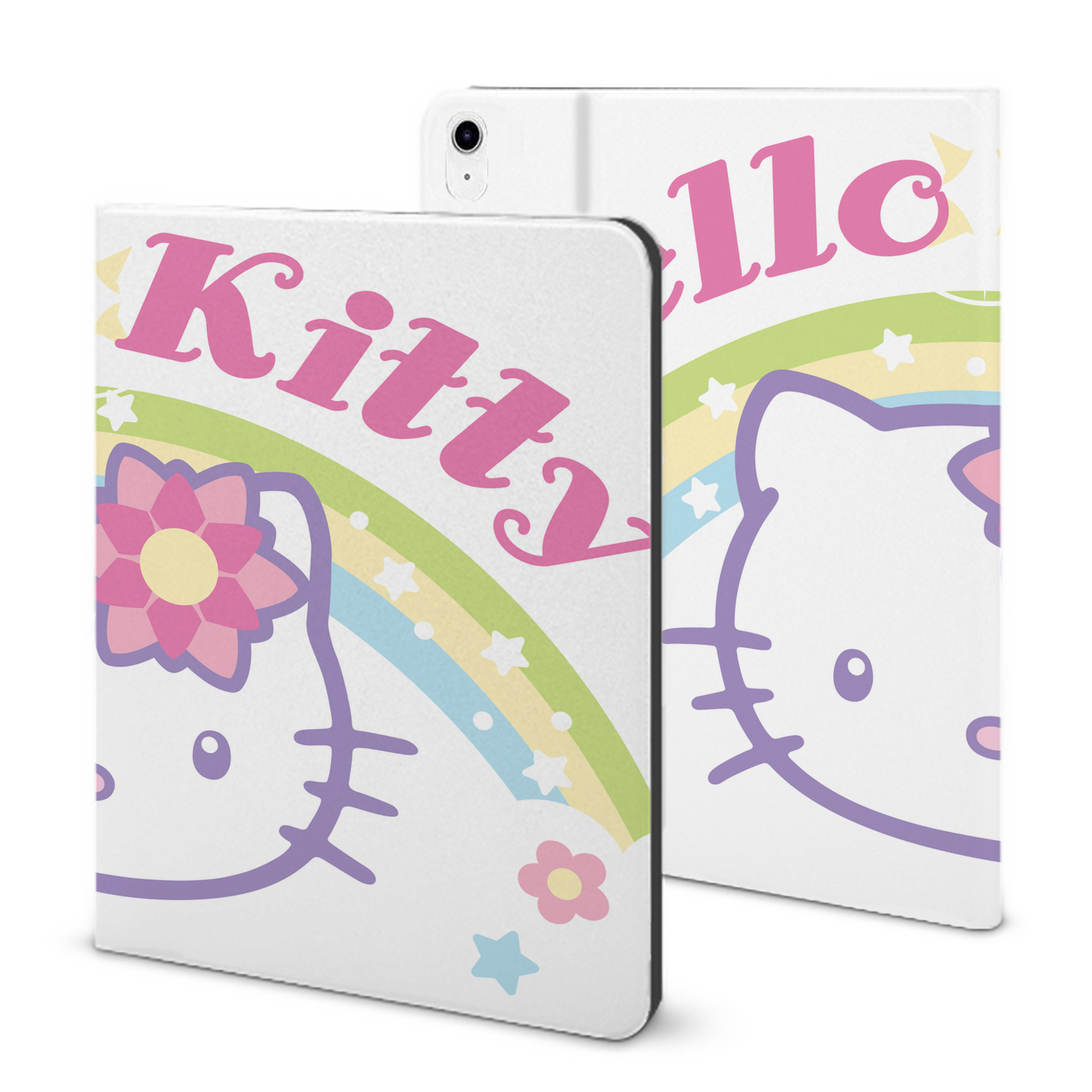 （画像用） Hello Kitty ハローキティ IPad ケース ブック型 PUレザー TPU 耐衝撃 軽量 薄型 ペン収納なし 全面保護 IPad 各モデル対応
